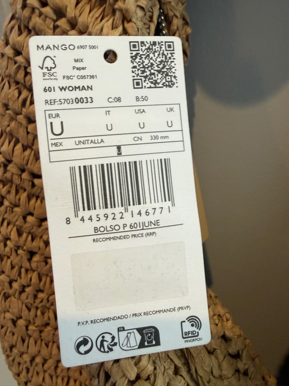 Mango Round Natural Fiber Bag - Picture 3 of 8